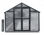 Vario Stahl Gewächshaus Junior 5 Nörpelglas 4mm BxL:249x505cm 12,5m² Anthrazit